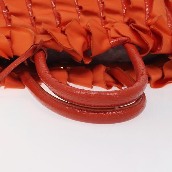 PRADA Hand Bag Nylon Orange Gold - Picture 7 of 12
